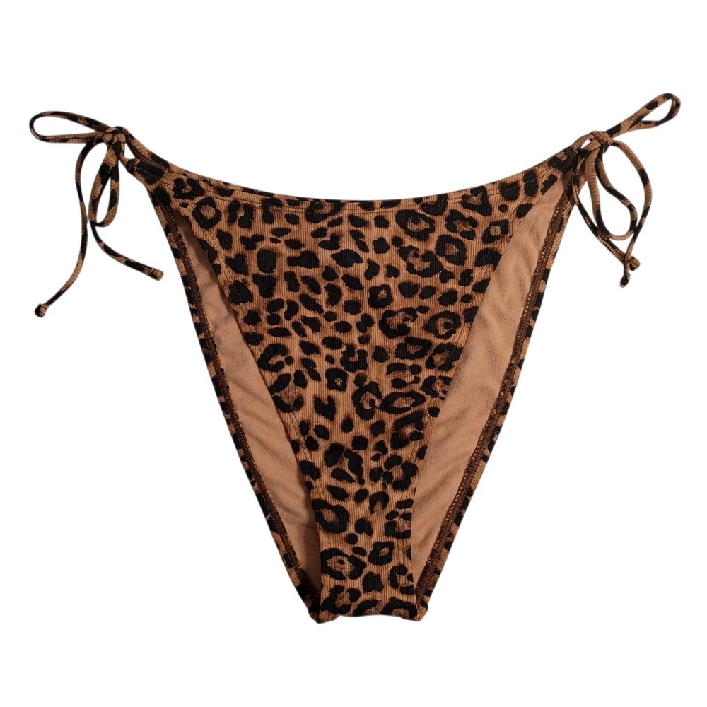 NWT Wild Fable Leopard Print Low Rise Super Cheeky Bikini‎ Bottom Size L (12-14)